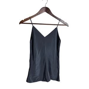 CHICJOC Silk Stretch Camisole Size 36 US4 Charcoal Gray V-Neck Minimalist Tank